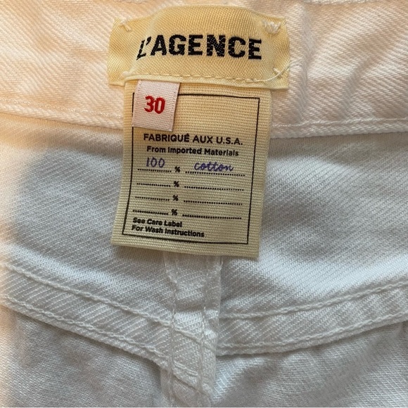 LβAGENCE white distressed ripped high rise jeans shorts size: 30 - Picture 6 of 9